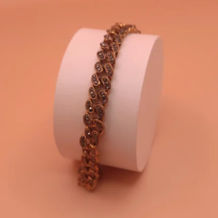 دسبند طلاروس نگینکاری شده-تصویر جانبی